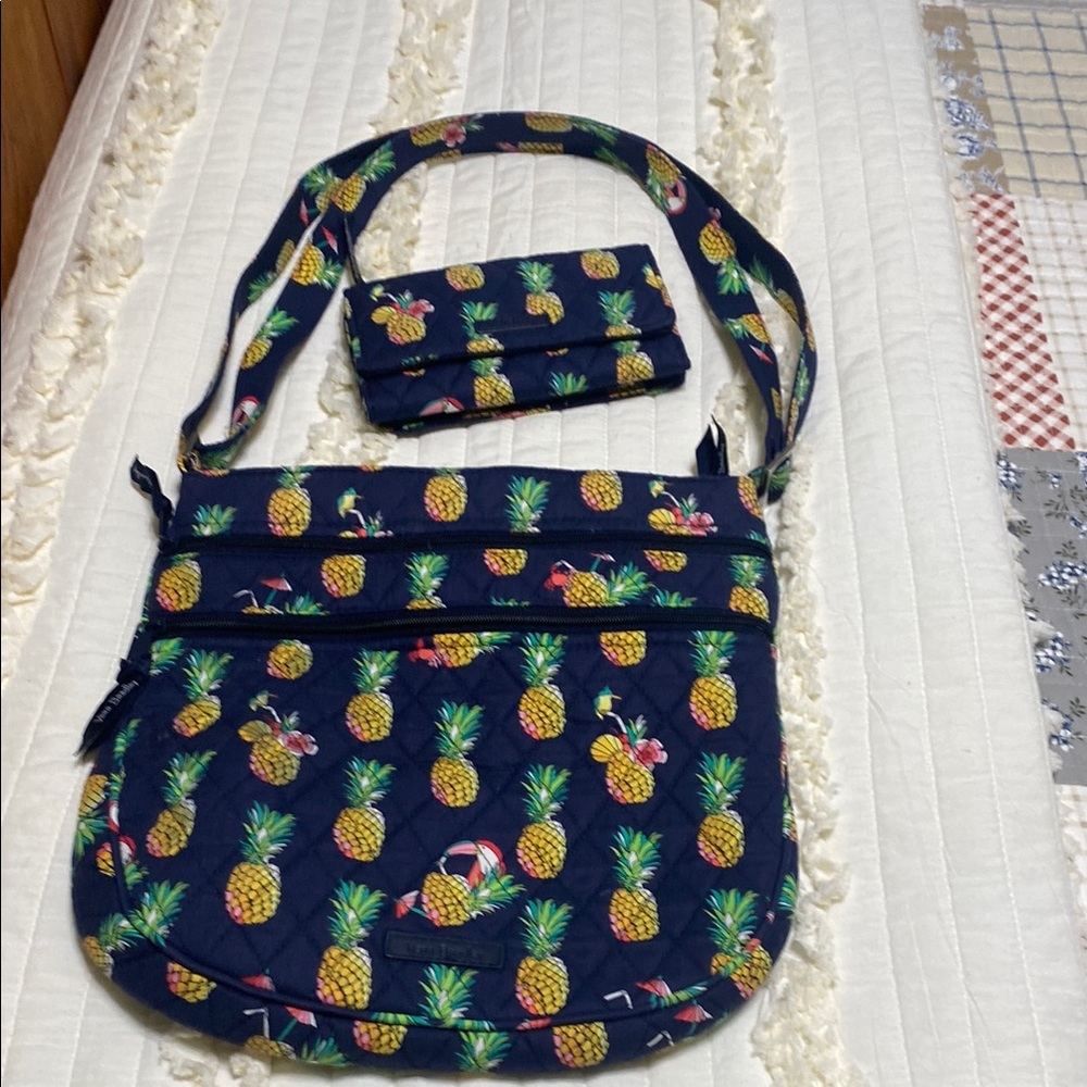 Pineapple Print Crossbody Vera Bradley Bag with wallet